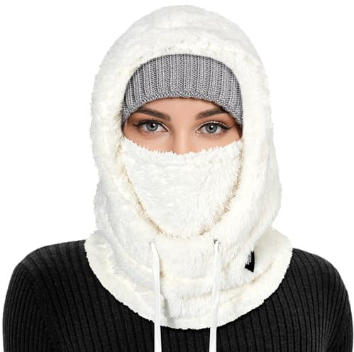 AYPOW Cagoule d'hiver en Polaire Chaud Homme Femme, Masque de Ski Bonnet Multifonction Coupe-Vent Thermique, Chapeau en Polaire avec Cache-Cou, pour Sports de Plein Air Ski Cyclisme Randonnée Course