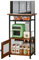 KZOBYD Coffee Bar Station, 3 Tier Coffee Station Organizer with 1-Door Cabinet, Metal Frame Coffee Machine Stand, Slim Standing Side Table Storage Shelf for Kitchen Home Office