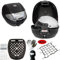 KOMPATIBEL MIT SYM Jet 50 Euro X Koffer TOPCASE 30 LT MONOLOCK SCHWARZ+DACHNETZ+Platte FÜR Motorrad-Roller-GEPÄCKTRÄGER Full-FACE-Jet-MODULARER UNIVERSALHELM