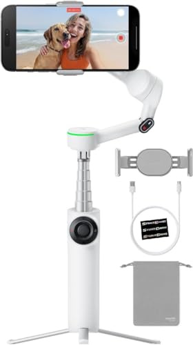 Insta360 Flow 2 PRO Gimbal-Stabilisator für Smartphone, KI-betriebenes Tracking, 3-Achsen-Stabilisierung, integriertes Stativ, tragbar und faltbar, Deep Track 4.0 Auto-Tracking, Telefonstabilisator,