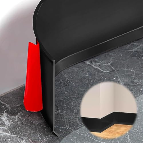 YushengTai Rodapies Autoadhesivo, Rodapie PVC 10cm x 5m Zocalo Cocina, Flexible Rodapie Rodapies Cocina y Baño (Blanco)