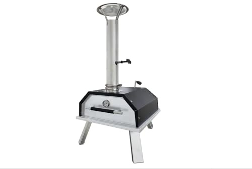 CRISCUOLO BRICO STORE Forno a Legna Portatile, Pietra Cordierite, Camera in Acciaio Zincato, 450°C, con Termometro