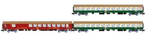 ARNOLD HN4436 D242 Paris – Berlin – Warszawa, 3er-Pack 1, 2, 1 x WRm130 DR rot, 2 x Bm DR grün, beige, epIV-Personenwagen