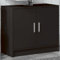 UJCHVHN Spülenschrank schwarz 63x29x55 cm Ingenieurholz, Möbelsets, Badmöbelsets