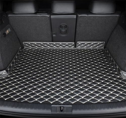 WANGZENIU Kofferraumwanne für Audi Q5 GU Sportback 2024 2025+, Auto Kofferraummatten Leder Kofferraum Cargo Schutzmatte Kofferraumwanne Wasserdicht Kratzfest,Black and White