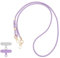 Reownest Handykette Universal zum Umhängen, Handy Halsband mit 2 Patches, Verstellbares Geflochtenes Leder Handy Lanyard, Halskette Kompatibel mit den meisten Smartphones, Lila