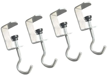 carotoe 4/6 Stück Mehrzweck-Tischhaken für Taschen in Silber-Finish, multifunktionale Tisch-Geldbörsen-Kleiderbügel, Schreibtisch-Organizer