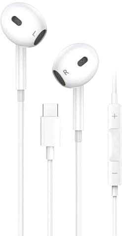 USB C Kopfhörer für iPhone 17,USB C Ohrhörer Typ C In Ear Kopfhörer mit Mikrofon und Lautstärkeregelung Kompatibel mit iPhone 17/16/15,iPad Pro,Samsung Galaxy S25/S24/S23/S22/S21,Huawei,Google Pixel