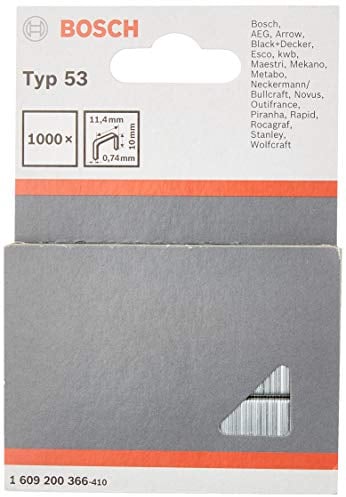 Bosch Accessories Bosch Professional Feindrahtklammer Typ 53 (für Textilien, Pappe, flache Holzleisten, Drahtgeflecht, Zubehör für Tacker)