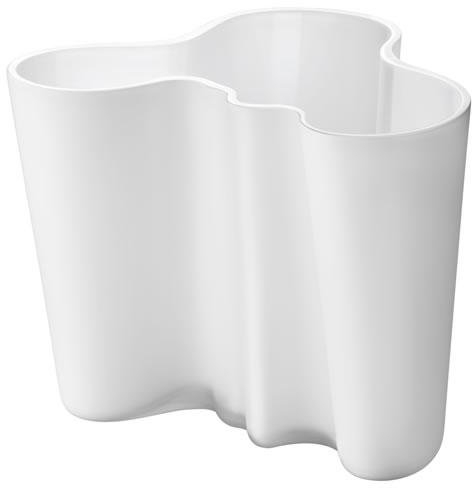 Iittala Alvar Aalto Collection Vase, Blumenvase, Zimmervase, Tischvase, Glas, Opalweiß Matt, 16 cm, 1007293