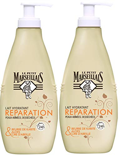 Le Petit Marseillais Körperlotion Body Lotion mit Aloe Vera Shea und Bienenwachs aus Frankreich, 2er pack ( 2 x 250 ml )