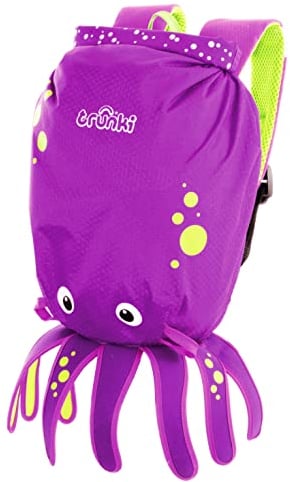 Trunki PaddlePak Wasserdichte Schwimmtasche Kinder und Turnbeutel Wasserdicht Kinder | Schwimmrucksack Kinder | Schwimmbeutel Kinder Wasserdicht - Inky der Oktopus (Violett)