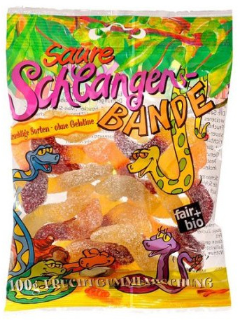 Bio-Saure Schlangen Bande, ohne Gelatine, 100 g