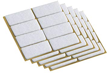 Metafranc Filz-Gleiter 22 x 36 mm - selbstklebend - weiß - 40 Stück - Effektiver Schutz Ihrer Möbel & Stühle / Möbelgleiter-Set für empfindliche Böden / Stuhlgleiter / Bodengleiter / 645116
