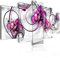 B&D XXL - Tableau décoratif moderne 200x100 cm - Impression sur toile colorée - Décoration murale - Abstraction fleurs violettes nature moderne orchidées ornements plantes 020110-146