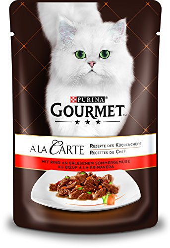PURINA GOURMET A la Carte Katzenfutter nass, mit Rind und Gemüse, 24er Pack (24 x 85g)