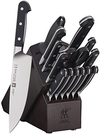 ZWILLING Pro 16-teiliges Messerblock-Set, Walnuss