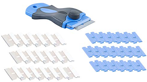 PEARL Raschietti - Raschietto per piano cottura: Raschietto per piano cottura per superfici sensibili ai graffi, 40 lame (Raschietto per vetro, Raschietto in vetroceramica, graffiare Remover)