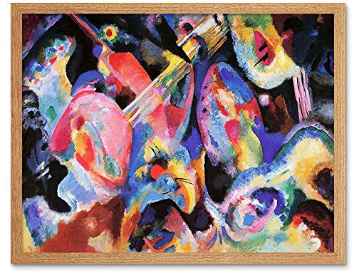 Wee Blue Coo Wassily Kandinsky Russian Abstract Old Master Painting Art Print Framed Poster Wall Decor Kunstdruck Poster Wand-Dekor-12X16 Zoll