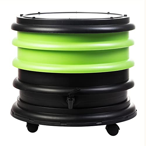WormBox | Lombricomposteur 2 Plateaux Vert Anis | 32 litres | Compostez Vos déchets organiques, Les vers de Terre/lombrics produisent du lombricompost