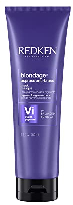 Redken Color Extend Blondage Express Anti-Brass Mask, Anti-Gelbstich Maske für blondes & coloriertes Haar, Farbschutz-Haarkur mit Pigmenten, feuchtigkeitsspendende Haarpflege, 250 ml Banana