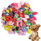 20 Stück Hunde Haarschmuck, Multicolor Strass Perlen Blumen Mit Gummibändern Welpen Haarschmuck Haarschleifen mit Gummibänder für kleine Hunde