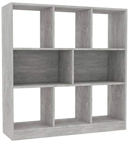 vidaXL Libreria/Credenza Scaffali Versatile Decorativa Mobiletto Arredo Casa Mensole a Giorno Espositore Grigio Cemento 97,5x29,5x100 cm in Truciolato