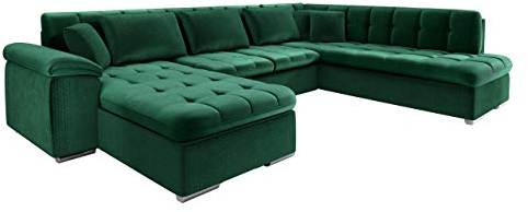 Mirjan24 Ecksofa Niko Premium, Design Eckcouch Sofa Couch mit Schlaffunktion U-Form Sofa Farbauswahl Wohnlandschaft (Magic Velvet 2225-151 + Venus Velvet 2941 + Magic Velvet 2225-151, Seite: Links)