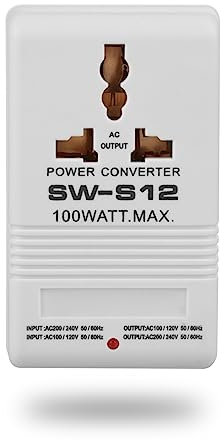 Transformador convertidor de Voltaje, Adaptador convertidor de energía de Viaje 100W 10V/120V a 220V/240V Ascendente y descendente (Enchufe estándar CN)