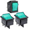 APIELE KCD2-201N - Set di 3 interruttori a bilanciere a 2 posizioni per barca con luce LED DPST a 4 pin, colore: Verde