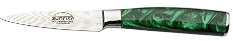 Rockingham Forge Sunrise Collection 3.5 Paring Knife, Stainless Steel with Resin Handles, Green