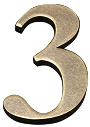 Zayookey Metall Hausnummer Antike 4 Zoll (10 cm) Moderne Selbstklebende Türnummern Hausadresse Ziffern Plaque Straße Metal House Number (Door Number 3)