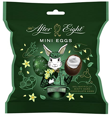 NESTLÉ AFTER EIGHT Mini Eggs, kleine einzeln verpackte Ostereier aus dunkler Schokolade mit Minzfüllung, 1er Pack (1 x 90g)