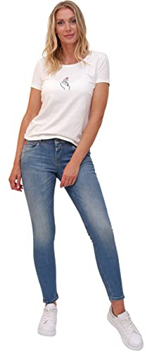 Miracle of Denim M.O.D. Damen Jeans Ellen - Skinny Fit - Blau - Kentucky Blue W25-W34 Baumwolle Stretch, Größe:32W / 32L, Farbvariante:Kentucky Blue 3244