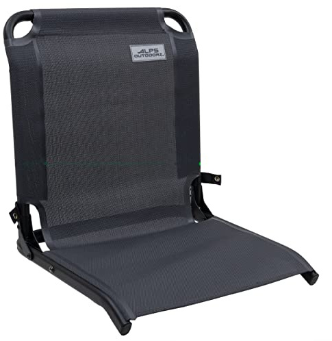 ALPS OutdoorZ Cast-N-Blast Boat Seat – Folding TechMesh Fishing Seat with Aluminum Frame, Universal Mount for Boats & Hunting Blinds