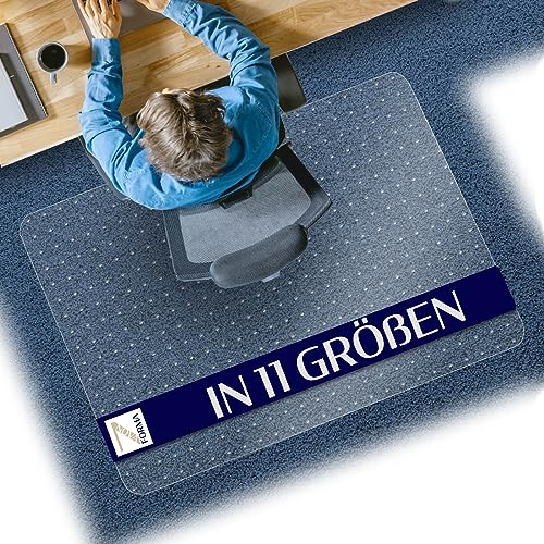 Bodenschutzmatte aus PET - transparente Schutzmatte für Teppichböden - 100% recyclebar - nachhaltige Bürostuhlmatte - vielseitige Unterlage als Bodenschutz für Büro und Zuhause - 120x180 cm