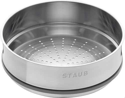 STAUB Dämpfeinsatz, rund 24 cm Edelstahl Silber starke Silikondichtung