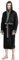 NY Threads Herren-Bademantel mit Kapuze, Fleece, lang, Wellness-Bademantel, Schwarz und Stahlgrau, XXL/3XL