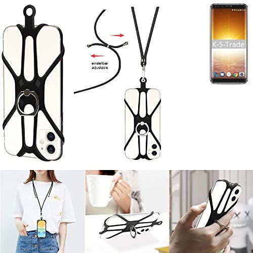 K-S-Trade Qualitativ & Innovativ 3in1 Handykette Handyband Handykordel Halsband Smartphone-Ring Handy-Ring Für Energizer P600S Fingerhalterung