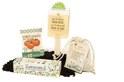Nachhaltige Osternest-Füllung für Kinder | Set aus bunten Blumenmurmeln, Saatgruß, bienenfreundlichen Samenbomben und BIO-Saatgut für leckere Tomaten | Osterset nachhaltig | Idee Osternest