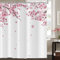 Duschvorhang Kirschblüten 180x180, Hnmdmyi Rosa Blumen Duschvorhänge Japanisch Asiatischer Stil Sakura Kunst Badewanne Vorhang Wasserdicht Polyester Stoff Waschbar Badevorhang für Badezimmer mit Haken