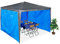 Relaxdays Seitenteile für Pavillon, 3er Set, 2x3 m, wasserdicht, Seitenwände mit Klettverschluss, PE, ohne Fenster, blau