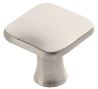 GTV - Knopf PIAZZA Edelstahloptik 30x30 mm I Möbelknöpfe mit Schrauben I Schrankknöpfe Küchenknöpfe Türknopf Schubladenknauf Griff Möbelgriffe I Muschel: Verzinkt, Gemalt
