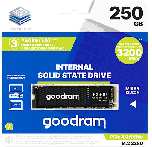 GoodRam SSD PX600 250GB PCIe 4x4 M.2 2280