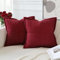 Artscope 2er Set Kordsamt Kissenbezüge Samtkissen Weich Dekokissen Dekorativ Kissenbezug Modern Kissenhülle Umwickelte Kante Sofakissen für Wohnzimmer Schlafzimmer Wein Rot, 40x40cm