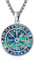 Eusense Wikingerschmuck für Männer Vegvisir Halskette 925 Sterling Silber Wikinger Kompass Anhänger Kette Nordische Mythologie Amulett Wikinger Geschenk für Frauen Männer