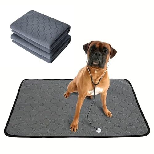 2 Pack Washable Dogs Pee Pads, Waterproof Reusable Pet Training Pads, Non Slip Dog Bowl Mats with Great Absorption, Fast Drying Reusable Puppy Pads for Floor, Sofa, Potty, Cage, Car (70X100CM)