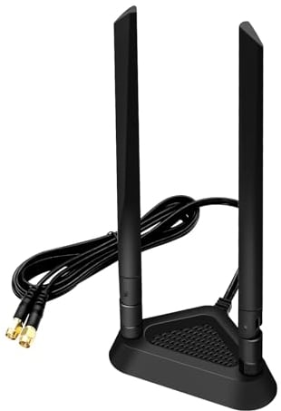 Dualband Wifi Antenne 8 dBi 2,4 GHz 5 GHz 5,8 GHz RPSMAAdapter WLAN Antenne SMA-Stecker Antennemit Magnetfuß Innenantenne Kompatibel mit WLAN-Überwachungskamerakarte WLAN PCI Wireless Router Bluetooth
