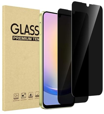 JMDZDL Verre Trempé Anti-Espion Compatible avec Samsung Galaxy A25 5G, [2 pièces] Privacy Protection D'écran pour Samsung A25 5G Couverture Complète Film Protecteur Vitre Dureté 9H Privé Protecteur