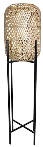 Lumisky Standleuchte, kabellos, 4 Füße, Metall, LED, Weiß und mehrfarbig, dimmbar, Stanley, aus Polyrattan, Höhe 150 cm, mit Fernbedienung